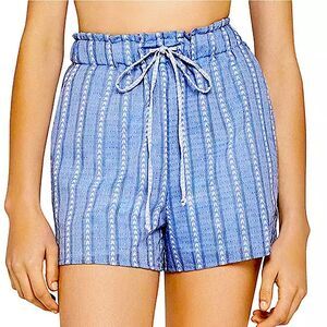 BCBGeneration Blue & White Striped Drawstring Shorts Size Medium